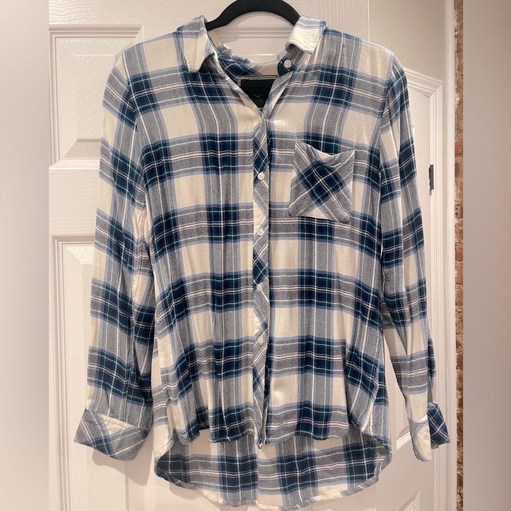 Rails Plaid Shirt (Blue, Green + White)